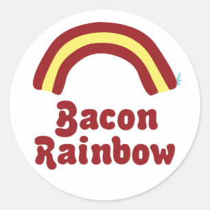 Bacon Rainbow Runder Aufkleber