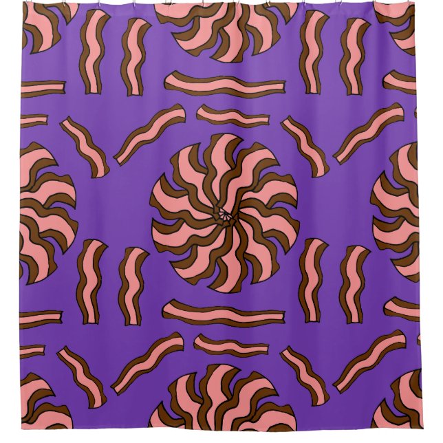 Bacon-Streifendesign Duschvorhang (Vorderseite)