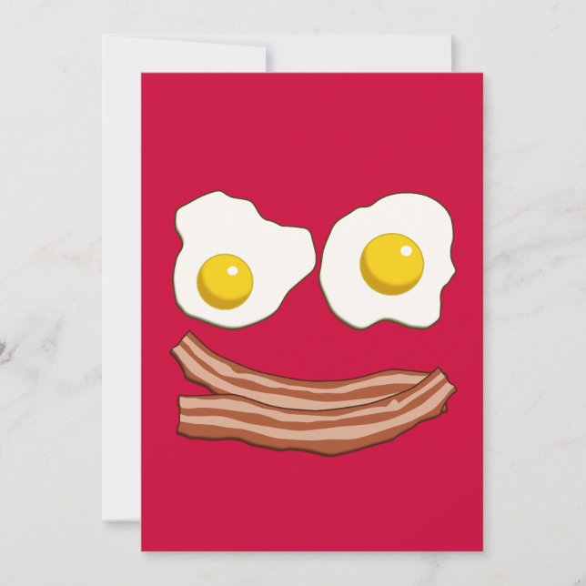 Bacon und Eier Einladung (Vorderseite)