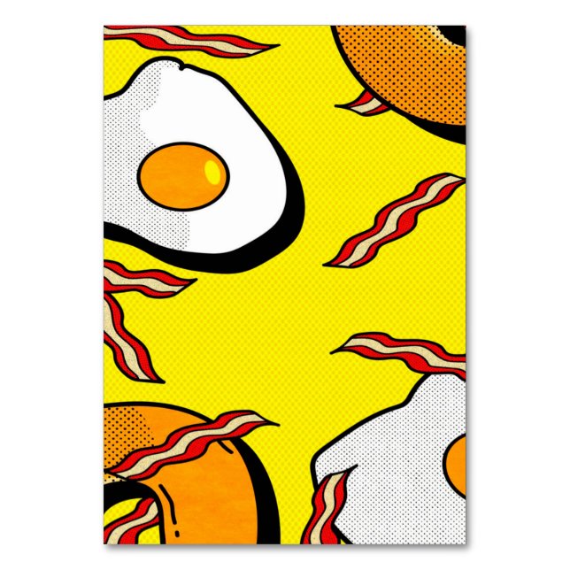 Bacon und Eier | Niedliches Design Tischnummer (Vorderseite)