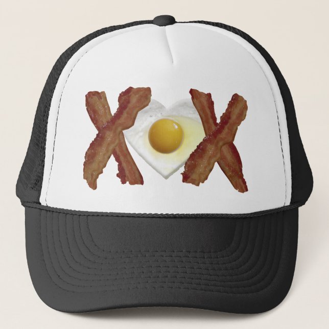 Bacon X O X LIEBE Truckerkappe (Vorderseite)
