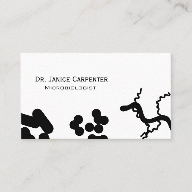 Bacteria Medical Micro Black & White Business Card Visitenkarte (Vorderseite)