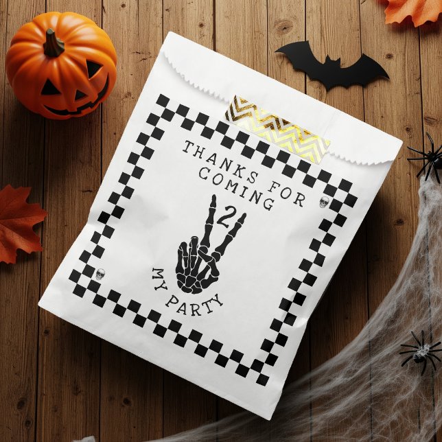 Bad 2 the Bone Skeleton 2nd Birthday Party Thanks Geschenktütchen (Bad Two the Bone Skeleton Skull 2nd Birthday Party Favor Bag
)