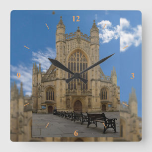 Bad Abbey. Quadratische Wanduhr