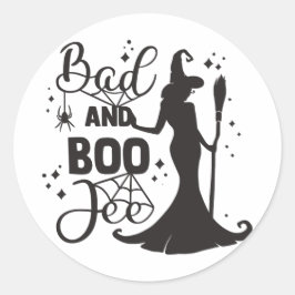 Bad and Boo Jee Halloween Runder Aufkleber
