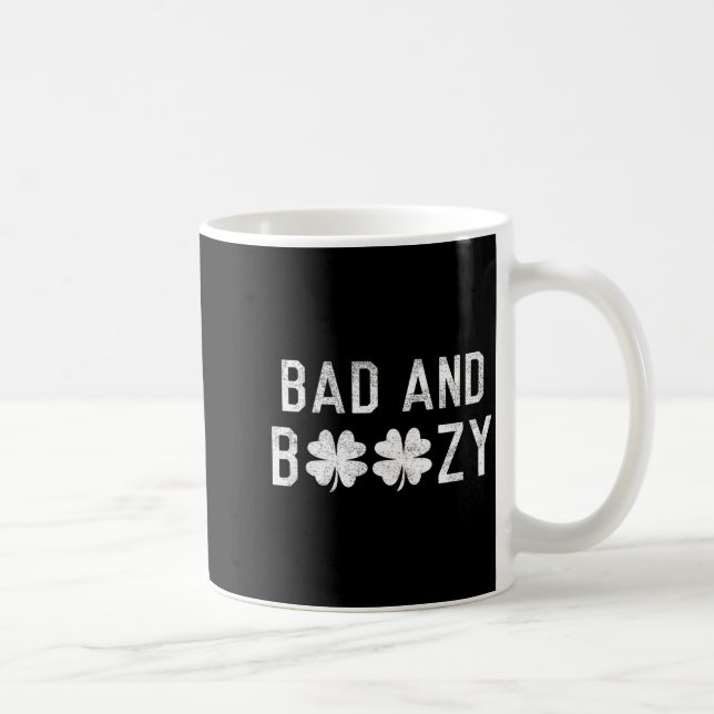 Bad And Boozy St Patricks Day Shamrock Green  Kaffeetasse (Rechts)