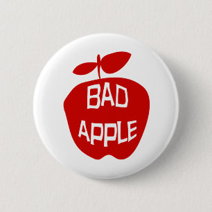 Bad Apple Fun Fruit Slogan Button