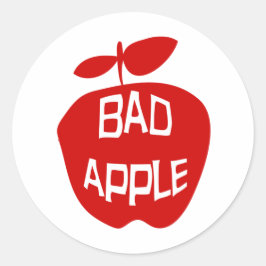 Bad Apple Fun Fruit Slogan Runder Aufkleber