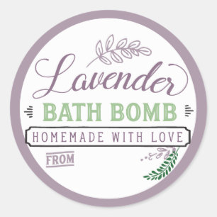Bad-Bomben-Aufkleber-Lavendel Runder Aufkleber