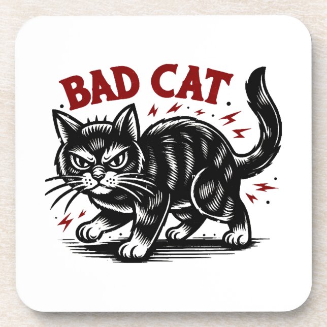 Bad Cat Getränkeuntersetzer (Vorderseite)