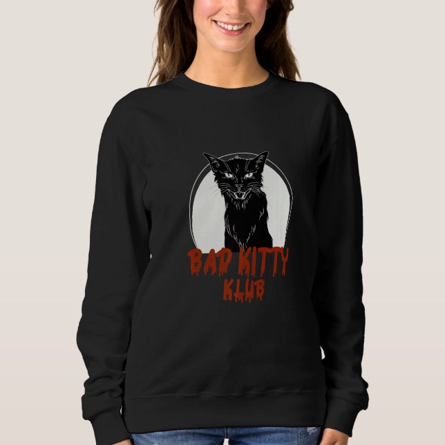 Bad Cat Kitty Custome Halloween Sweatshirt (Vorderseite)