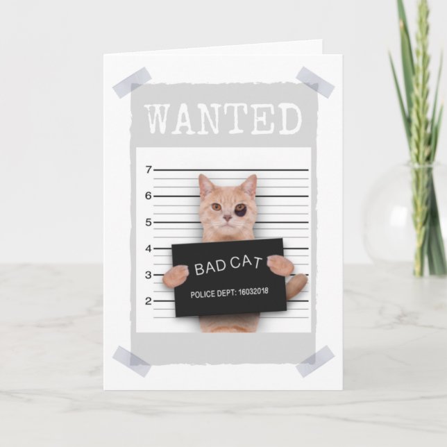 BAD CAT Police Mugshot - GEWOLLT Karte (Vorderseite)