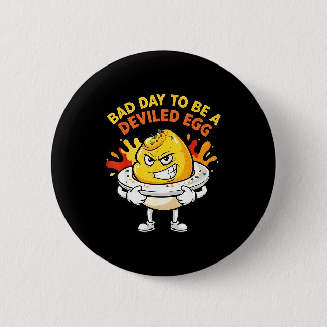 Bad Day To Be A Deviled Egg Funny Thanksgiving Din Button (Vorderseite)