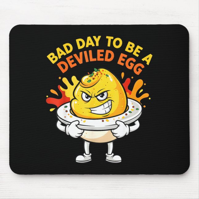 Bad Day To Be A Deviled Egg Funny Thanksgiving Din Mousepad (Vorne)