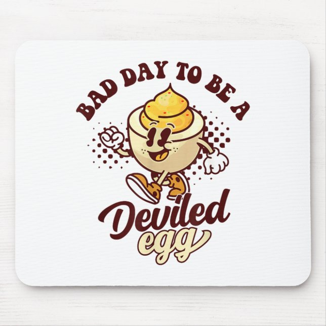 Bad Day To Be A Deviled Egg Funny Thanksgiving Egg Mousepad (Vorne)
