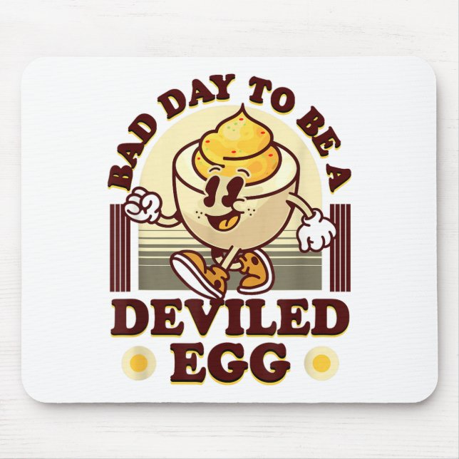 Bad Day To Be A Deviled Egg Funny Thanksgiving Egg Mousepad (Vorne)