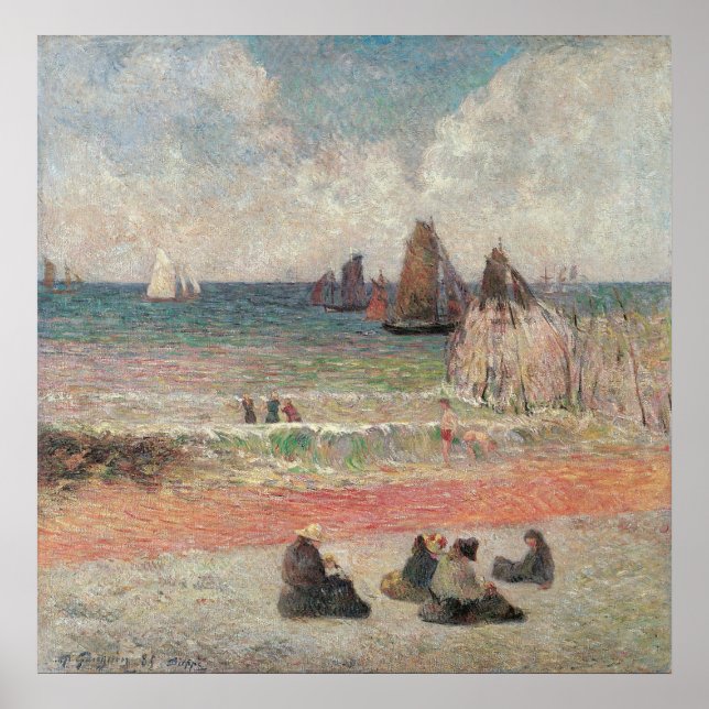Bad Dieppe von Paul Gauguin, Vintage Kunst Poster (Vorne)