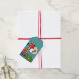 Bad Dog Bites Black Santa Paper Geschenkmarke Geschenkanhänger