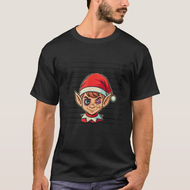 Bad Elf Funny Evil Elf Weihnachtsschuss Tasse Poli T-Shirt (Vorderseite)