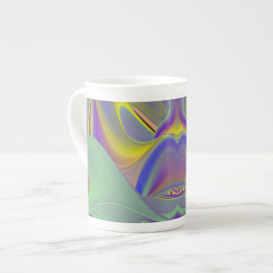 Bad Face , Abstrakter 3D-Regenbogen Art Espresso C Prozellantasse