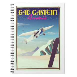 Bad Gastein Austria Snowboarding Poster Notizblock
