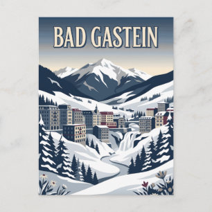 Bad Gastein Österreich Alpen-Wasserfall Winterplak Postkarte