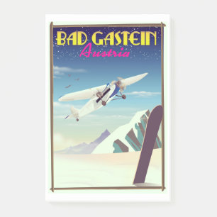 Bad Gastein Österreich Snowboarden Poster Post-it Klebezettel