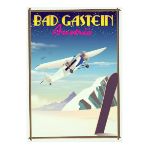 Bad Gastein Österreich Snowboardposter Fotodruck