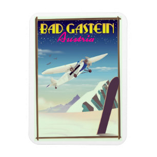 Bad Gastein Österreich Snowboardposter Magnet