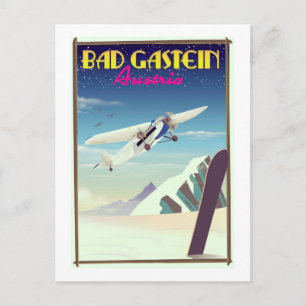 Bad Gastein Österreich Snowboardposter Postkarte