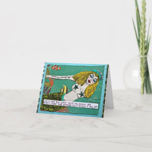 BAD GIRL ART MERMAID CARTE POUR NOTES