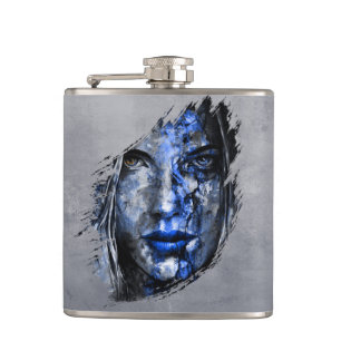 Bad Girl rustic Grau Flachmann