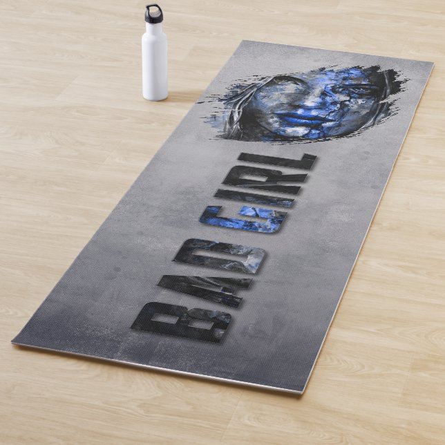 Bad Girl rustikal graublau Yogamatte (Beispiel)