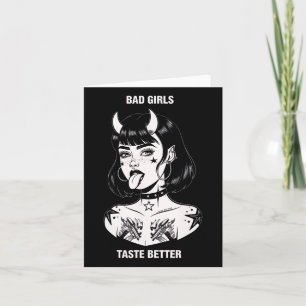 Bad Girls Geschmack Better Tattoo Devil Halloween  Karte