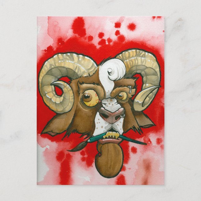 "Bad Goat!" Postkarte (Vorderseite)