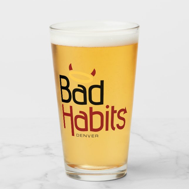 Bad Habits Denver Classic Pint Glass (Farbe) Glas (Vorne (Gefüllt))