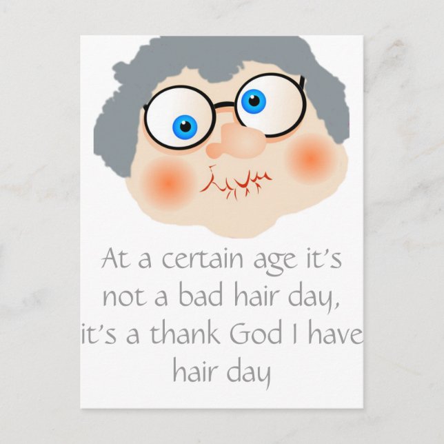 Bad Hair Day Granny Postkarte (Vorderseite)