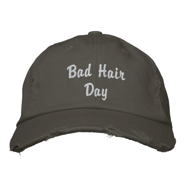 Bad Hair Day Hat Bestickte Kappe (Vorderseite)
