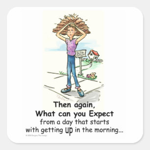 Bad Hair Day Quadratischer Aufkleber