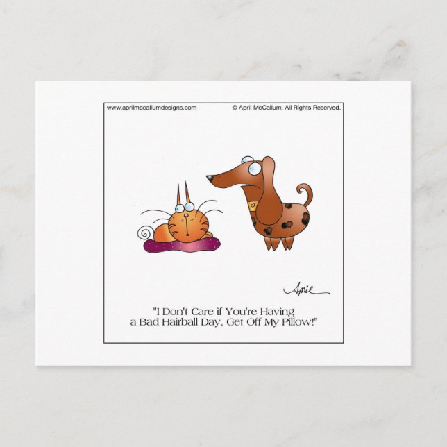 BAD HAIRBALL Postcard bis April McCallum Postkarte (Vorderseite)