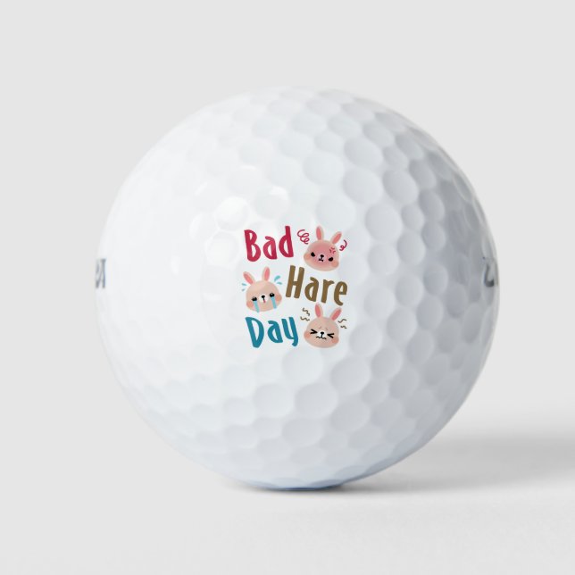 Bad Hare Day Funny Bunny Rabbit Kawaii Ostern Golfball (Vorderseite)