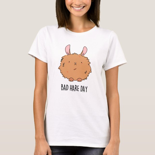 Bad Hare Day Funny Rabbit Pub T-Shirt (Vorderseite)