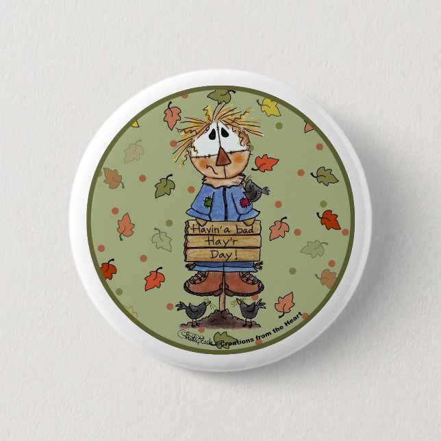 Bad Hay'r Day Scarecrow Button (Vorderseite)