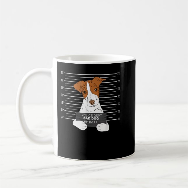 Bad Jack Russell Terrierhirt Gefängnisinsassen Hun Kaffeetasse (Links)