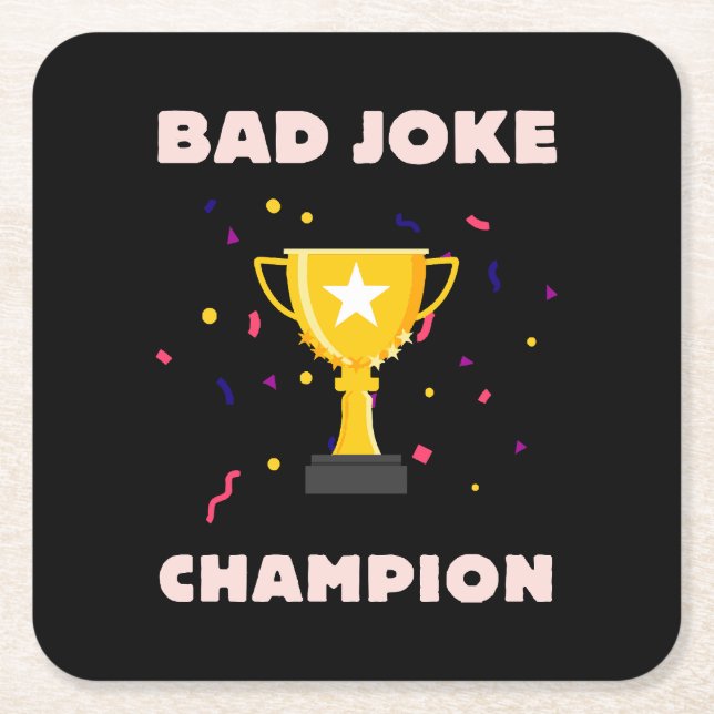 Bad Joke Champion Rechteckiger Pappuntersetzer (Vorderseite)