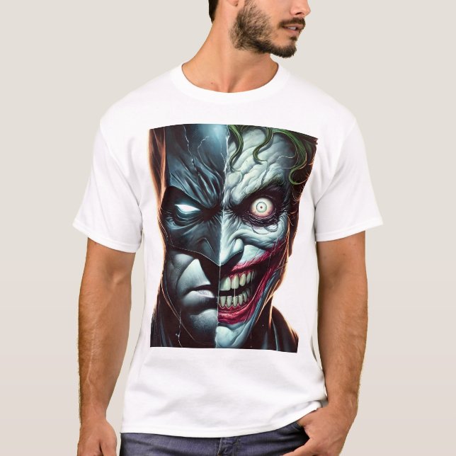 Bad Joke Split Face Duality Art T-Shirt (Vorderseite)