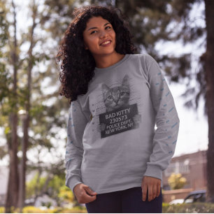 Bad Kitty NYPD Police Arrest Foto Funny Gift Sweatshirt