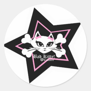 Bad Kitty Stickerz Runder Aufkleber