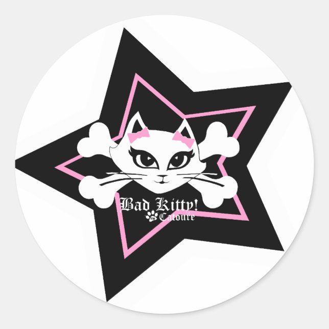 Bad Kitty Stickerz Runder Aufkleber (Vorderseite)