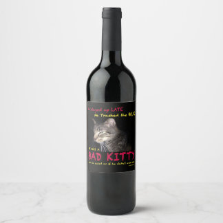 Bad Kitty Wine Flasche Etikett